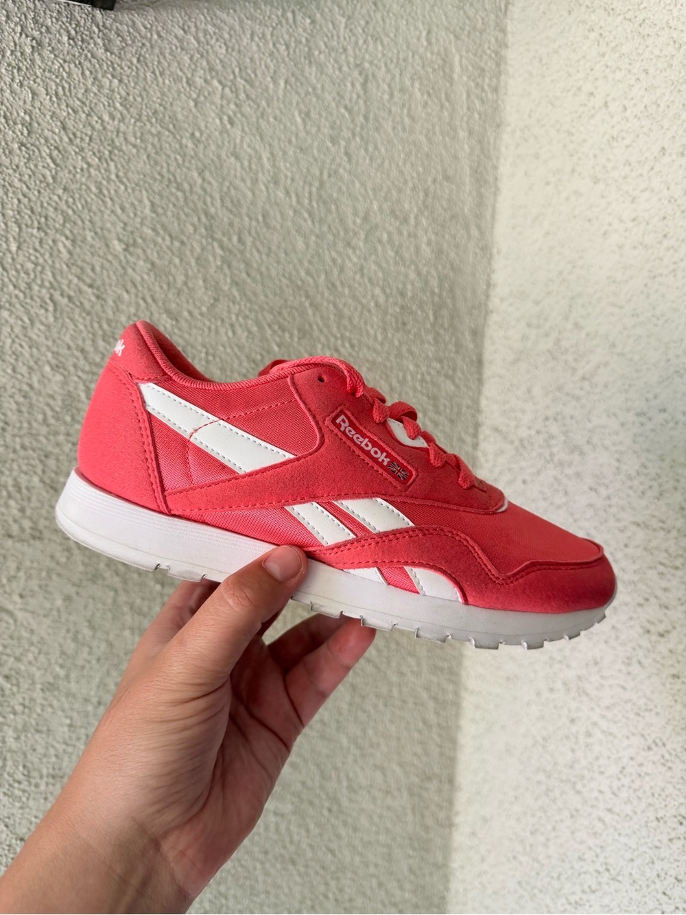 Reebok Kids Coral-Pink Low Top Sneakers with White Accents
